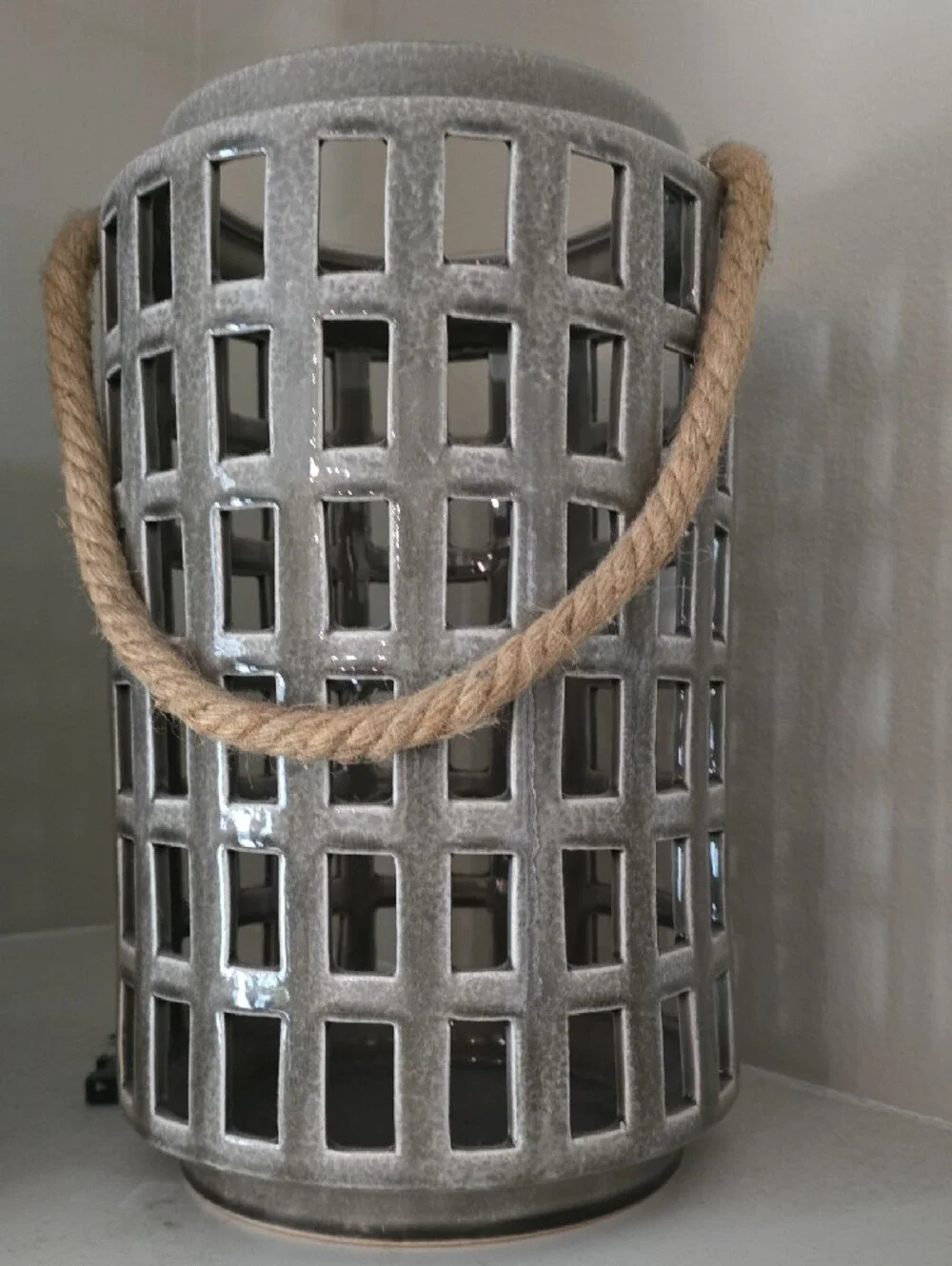 Crate&Barrel ceramic lantern